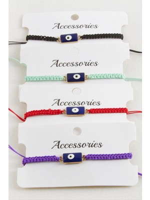 Marsilyan Dikdörtgen Makrome Örgülü Bileklik