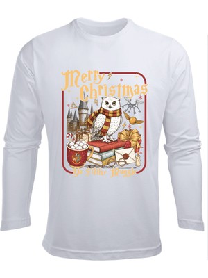 Efendioğlu Design Uzun Kollu Baykuş Ga Filthy Munggle Yeni Yıl Yılbaşı Marry Christmas Baskılı Pamuklu Çocuk Tişört