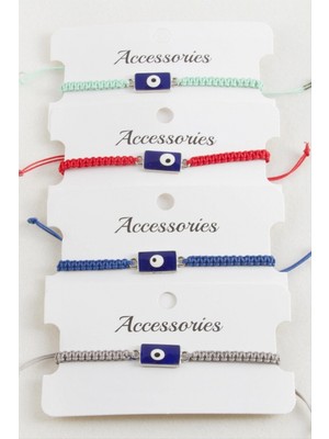 Marsilyan Dikdörtgen Nazar Makrome Örgülü Bileklik