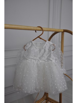 ministok Minik Papatyalı Uzun Balon Kollu Kız Çocuk Elbise