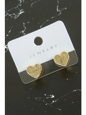 Marsilyan Kalp Zirkon Taşlı Küpe