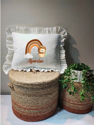 Moda Lime Isme Özel Baskılı Fırfırlı Bebek Dolgulu Yastık Hediyelik (Takı Yastığı Olarakta Kullanılabilir)