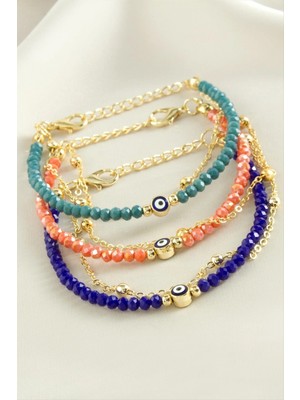 Marsilyan Nazar Zincir Kristal Bileklik