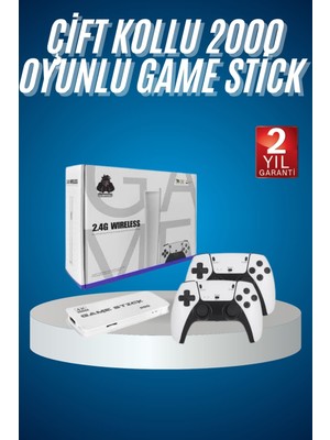 Fantastik Store 2.4 Ghz Oyun Konsolu Çift Konsol 4K Ultra Hd Game Stick