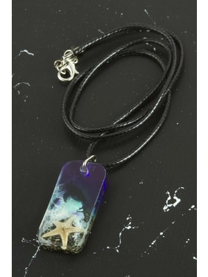 Marsilyan Deniz Yıldızı Dikdörtgen Epoksi Kolye