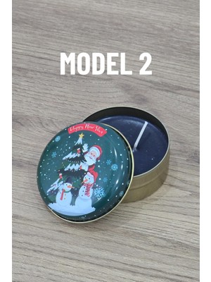 Empressco Yılbaşı Temalı Kokulu Mum, Gri Renk, Sıcak ve Hoş Koku, Dekoratif Ürün