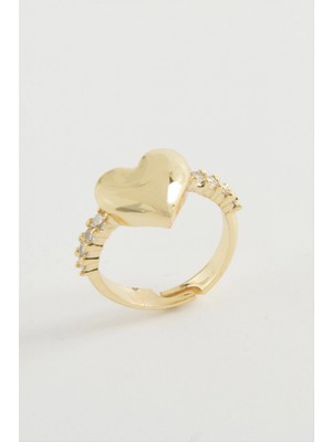 Marsilyan Kalp Taşlı Metal Yüzük