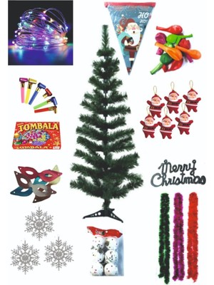 Empressco 120 cm Yeşil Yılbaşı Çam Ağacı Set Ahşap Malzemeden Doğal Dekorasyon Keyfi