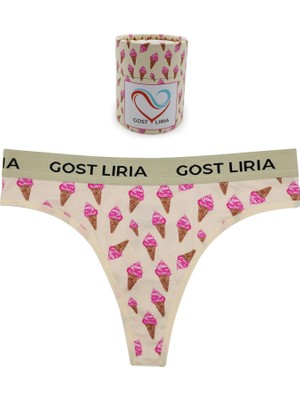 GOST LİRİA -Ice Cream Desenli Kadın String Külot