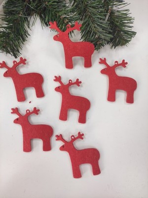 Empressco Kırmızı Geyik Keçe Yılbaşı Ağacı Süsü, Dekoratif ve Şık Süsleme Seti