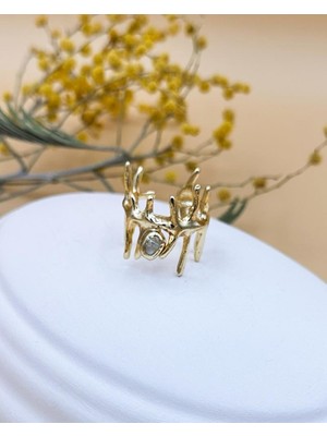 Nevoka Inci Dikenli Gold Yüzük