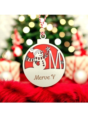 Empressco El Yapımı Kırmızı Kardan Adam Yılbaşı Dekoru, Iskanvans Tarzı, Kişiye Özel Süs