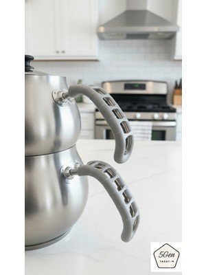 5gen Tasarım Demir Saplı Çaydanlık ve Tavaları Için Silikon Tutacak Seti