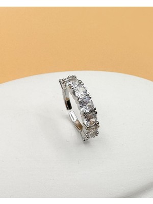 Nevoka Zirkon Yedi Taş Silver Renk Yüzük