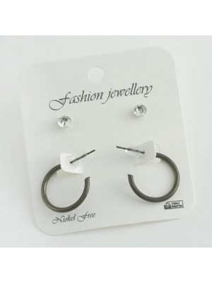 Marsilyan 4'lü Ezme Halka Küpe (2 cm)