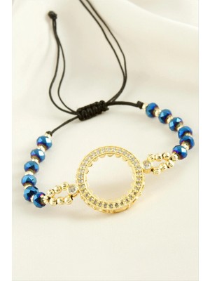 Marsilyan Çeyrek Altın Koyulabilir Kristal Taşlı Bileklik