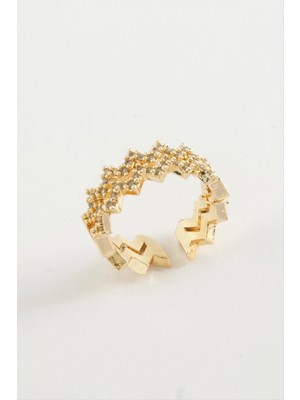 Marsilyan Zikzak Zirkon Taşlı Yüzük