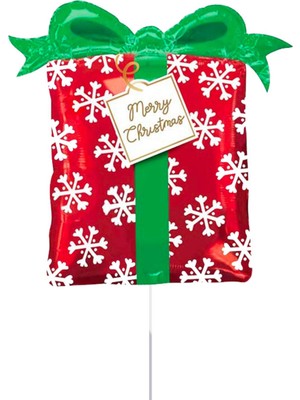 Empressco Yılbaşı Temalı Folyo Balon, 69 Cm, Kırmızı Renkli Hediye Paketi