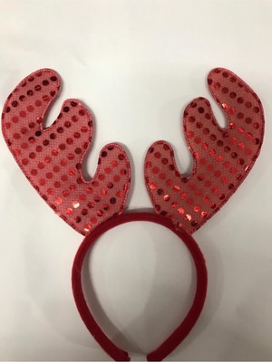 Empressco Yılbaşı Peluş Taç Kırmızı Geyik Boynuzu Model 1 Adet