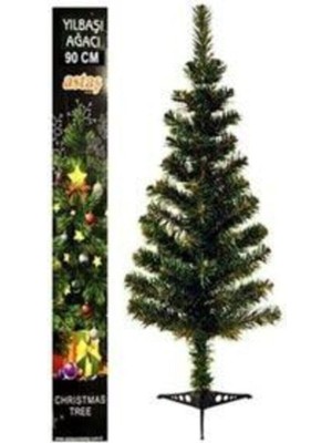 Empressco Canlı Yeşil Yılbaşı Ağacı 90 cm Ahşap Renkli Dekoratif ve Doğal Görünümlü Süs