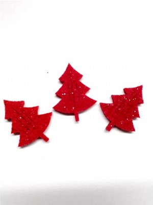 Empressco Kırmızı Çam Ağacı Keçe Süsü, 20 Adet Renkli Yılbaşı Dekoru