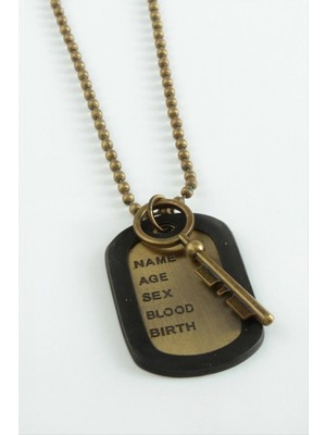 Marsilyan Kilit Künye Metal Erkek Kolye