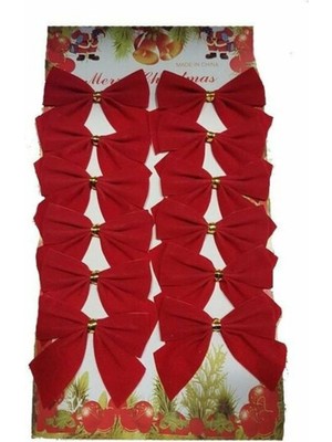 Empressco 12'li Kırmızı Fiyonklu Kurdele, Şık ve Kullanışlı 5,5 cm Çapında Ürün