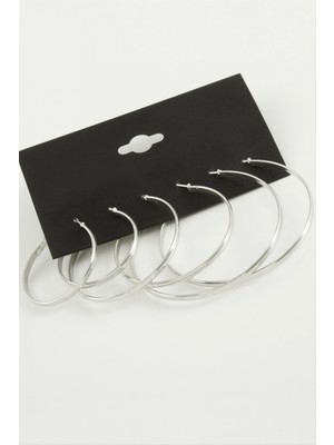 Marsilyan Düz Metal Halka Küpe 6 Adet