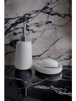 Trust Stone Kırık Beyaz Beton Banyo Seti