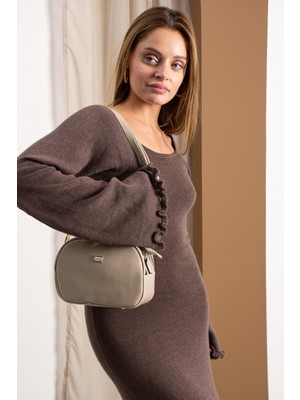 Sanmorris Suni Deri Orta Boy Omuz Askılı Kadın Çantası