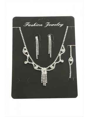 Marsilyan Kare Taşlı Set Kolye