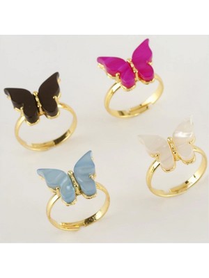 Marsilyan Kelebek Figürlü Polyester Yüzük 1 Adet