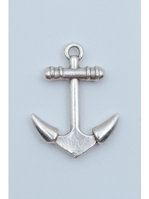 Alooya Minimal Çapa Gümüş Kaplama Kolye Ucu