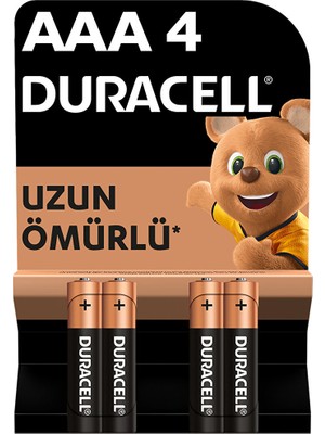 Duracell Alkalin Aaa Ince Kalem Pil 4 Adet (5 Adet)