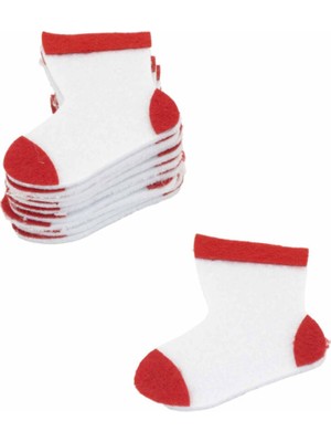 Empressco 10'lu Keçe Figür Yılbaşı Çorabı, Beyaz, Eğlenceli ve Şık Dekorasyon Parçası