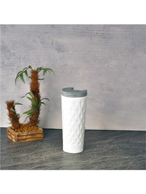 Tohana Paslanmaz Çelik Termos Kupa Beyaz 400 cc (3 Adet)