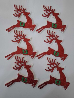 Empressco Yılbaşı Ağacı Süsü Geyik 6'lı, Kırmızı, Şık ve Eğlenceli Dekorasyon Seti