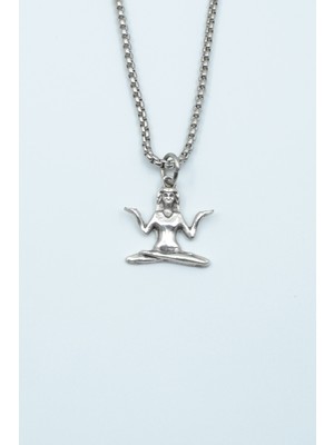 Alooya Minimal Yoga Gümüş Kaplama Örme Zincir Kolye