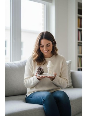 Empressco Çok Renkli Noel Baba Seramik Tablo Mum, Sıcak ve Neşeli Atmosfer Yaratır