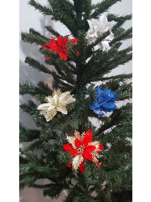 Empressco Parlak ve Renkli Simli Dekoratif Çiçek Seti, Şık ve Canlı Dekorasyon Seçeneği