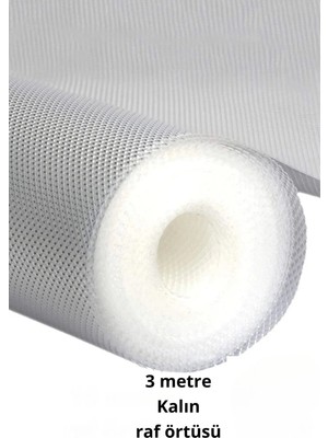 Buğz Premium 3 Metre Pıtırcıklı Kaydırmaz Şeffaf Raf Örtüsü Halı Kaydırmaz 45 CMX3M Kalın Kaliteli Folyo