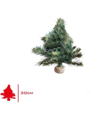 Empressco Yeşil Yılbaşı Ağacı Kütük 30 Cm, 34 Dal, Doğal ve Şık Süsleme Seçeneği