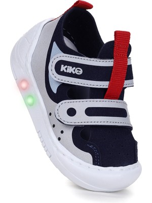 Kiko Kids  Nera Cırtlı Işıklı Erkek Bebek Yürüyüş Spor Ayakkabı