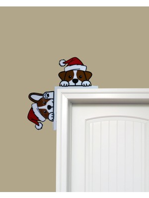 Empressco Köpek Temalı Yılbaşı Kapı Kenar Süsü, Kırmızı Tasarım