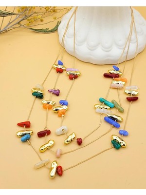 Nevoka Renklerin Dansı Çubuk Boncuklu Kolye 1