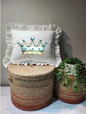 Moda Lime Isme Özel Baskılı Fırfırlı Bebek Dolgulu Yastık Hediyelik (Takı Yastığı Olarakta Kullanılabilir)