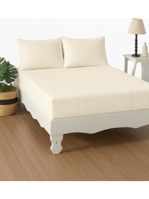 Mulberry %100 Pamuk Çift Kişilik Lastikli Çarşaf - Otel Konforunda, Şık ve Sade Tasarım