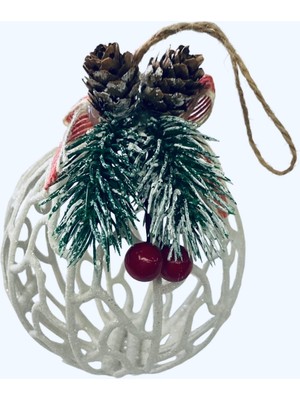 Empressco Şık Beyaz Yılbaşı Süsü, 1 Adet, Zarif ve Modern Tasarım