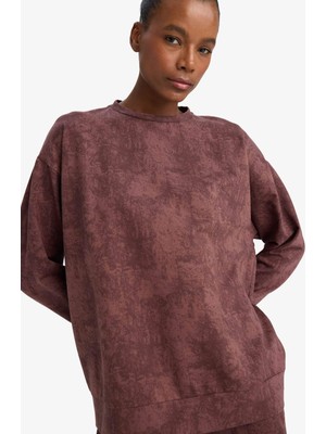 DeFacto Oversize Geniş Kalıp Bisiklet Yaka Sporcu Sweatshirt G7102AX25WN