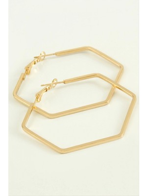 Marsilyan Beşgen Halka Küpe 6 cm